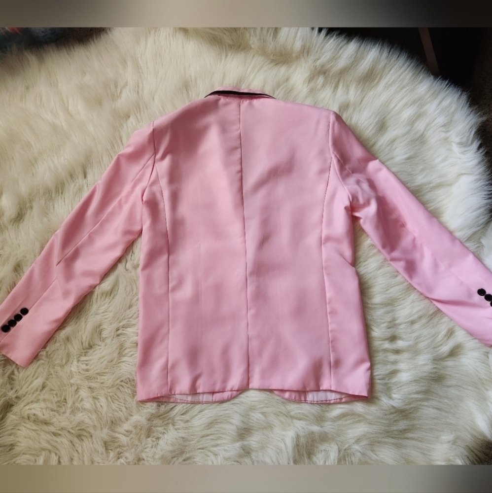 Cloudstyle Mens Casual Slim Fit Suit Jacket (Pink) - Picture 12 of 14